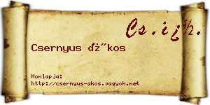 Csernyus Ákos névjegykártya