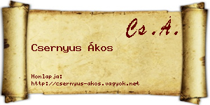 Csernyus Ákos névjegykártya